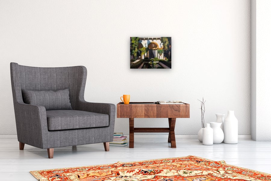 Courtyard in Seville by Jonelle Summerfield |  In Room View of Artwork 