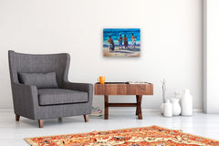 Original art for sale at UGallery.com | Boys of Summer by Claudia Verciani | $1,075 | oil painting | 16' h x 20' w | thumbnail 5