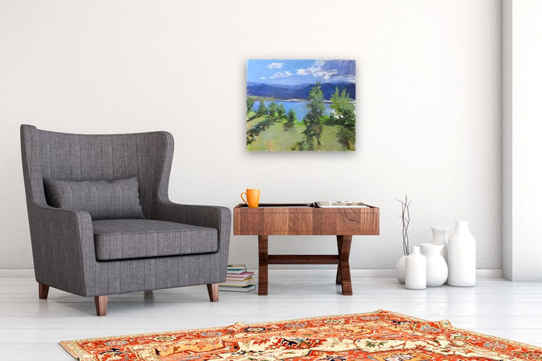 View Across the River by Janet Dyer |  In Room View of Artwork 