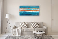 Original art for sale at UGallery.com | Unstoppable Sundown by Alicia Dunn | $2,500 | acrylic painting | 30' h x 60' w | thumbnail 5