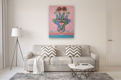 Original art for sale at UGallery.com | Life in the City by Arvind Kumar Dubey | $6,300 | acrylic painting | 48' h x 36' w | thumbnail 5