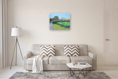Original art for sale at UGallery.com | Vineyard by the House by Janet Dyer | $1,625 | acrylic painting | 24' h x 30' w | thumbnail 5