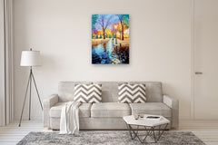 Original art for sale at UGallery.com | Quiet Glow. Central Park. New York by Stanislav Sidorov | $5,375 | oil painting | 40' h x 30' w | thumbnail 5