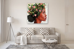 Original art for sale at UGallery.com | Earth Goddess by Nava Lundy | $5,400 | mixed media artwork | 48' h x 48' w | thumbnail 5