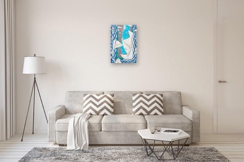 Sailboats at Sea by Javier Ortas |  In Room View of Artwork 