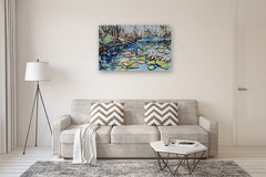 Original art for sale at UGallery.com | Lilies in Bloom by Arden Rose | $2,250 | acrylic painting | 30' h x 48' w | thumbnail 5