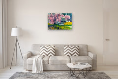 Original art for sale at UGallery.com | Azalea and Dogwood by Robert Hofherr | $1,100 | acrylic painting | 24' h x 36' w | thumbnail 5