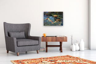 Swirls, Ripples and Koi by Onelio Marrero |  In Room View of Artwork 