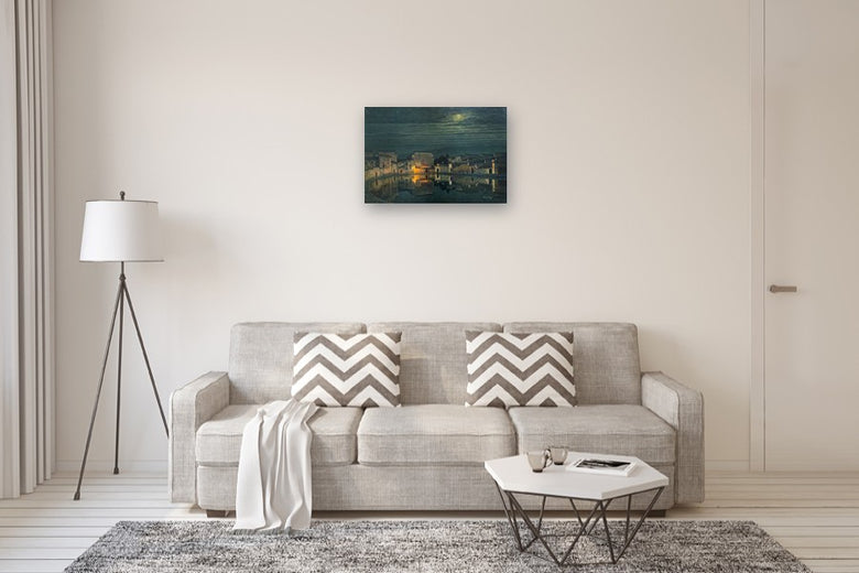 Moonlit Village by David Qiyi Liu |  In Room View of Artwork 