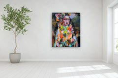 Original art for sale at UGallery.com | A Decorated Geisha by Scott Dykema | $7,500 | mixed media artwork | 60' h x 48' w | thumbnail 5