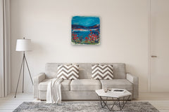 Original art for sale at UGallery.com | Inhale, Exhale, Enjoy by Kajal Zaveri | $2,500 | oil painting | 30' h x 30' w | thumbnail 5