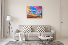 Original art for sale at UGallery.com | Cotton Candy Skies by Renee Noel | $4,375 | acrylic painting | 30' h x 40' w | thumbnail 5