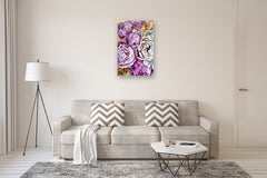 Original art for sale at UGallery.com | Lavender Haze by Nava Lundy | $2,100 | mixed media artwork | 36' h x 24' w | thumbnail 5
