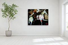 Original art for sale at UGallery.com | The Night Chief Rides by Scott Dykema | $6,500 | mixed media artwork | 48' h x 60' w | thumbnail 5