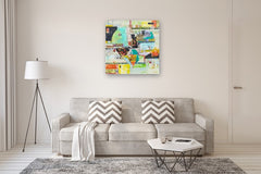 Original art for sale at UGallery.com | Flowers by Linda Shaffer | $1,500 | mixed media artwork | 36' h x 36' w | thumbnail 5