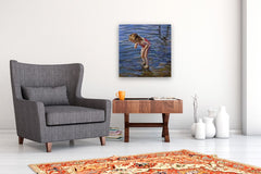 Original art for sale at UGallery.com | Following The Fish by Onelio Marrero | $875 | oil painting | 24' h x 24' w | thumbnail 5