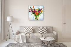 Original art for sale at UGallery.com | Language of Petals by Nava Lundy | $3,100 | acrylic painting | 36' h x 36' w | thumbnail 5