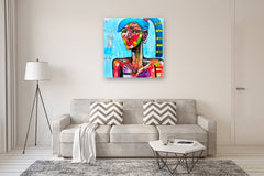 Original art for sale at UGallery.com | Electric Queen by Allen Wittert | $2,650 | acrylic painting | 39.5' h x 39.5' w | thumbnail 5