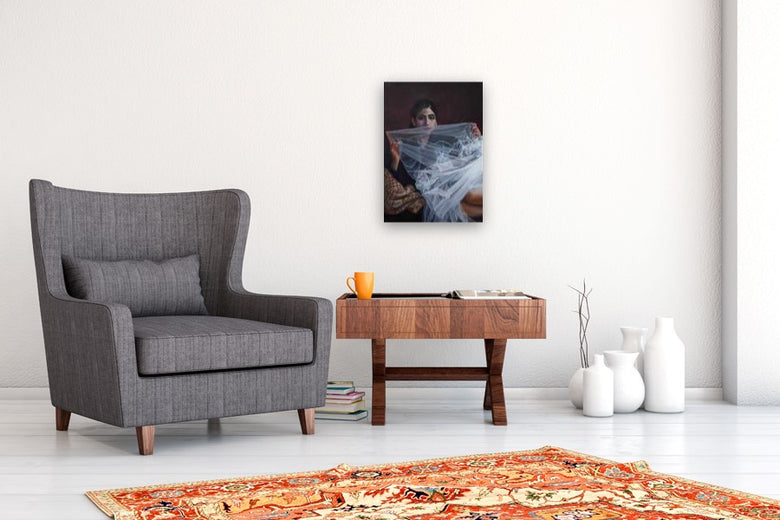 Woman with Veil by John Kelly |  In Room View of Artwork 