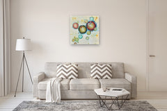 Original art for sale at UGallery.com | Glimmer of Becoming by Cynthia Ligeros | $2,400 | mixed media artwork | 30' h x 30' w | thumbnail 5