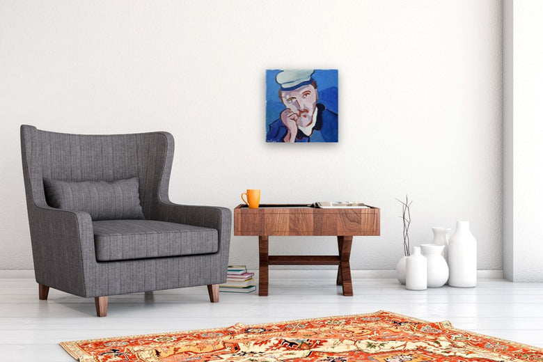 Man with Hat (After Van Gogh) by Robert Hofherr |  In Room View of Artwork 
