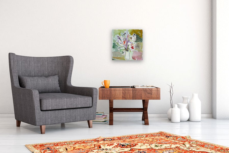 Flowers in a Vase by Robert Hofherr |  In Room View of Artwork 
