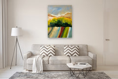 Original art for sale at UGallery.com | Painted Pastures by Sarah Parsons | $3,600 | oil painting | 48' h x 36' w | thumbnail 5