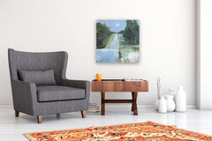 Original art for sale at UGallery.com | Moonlit Path by Janet Dyer | $1,325 | acrylic painting | 24' h x 24' w | thumbnail 5