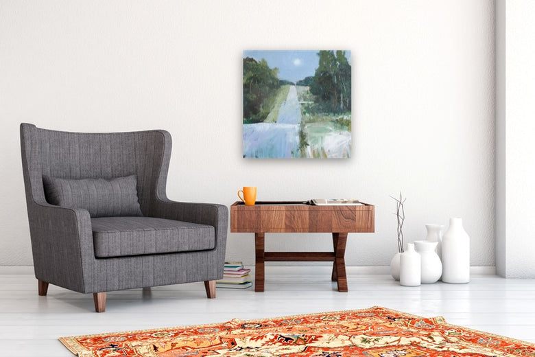 Moonlit Path by Janet Dyer |  In Room View of Artwork 