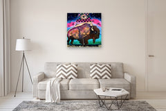 Original art for sale at UGallery.com | Moonlit Travel by Scott Dykema | $3,100 | mixed media artwork | 36' h x 36' w | thumbnail 5