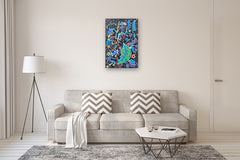 Original art for sale at UGallery.com | Leaf of Paradise by Nathalie Gribinski | $2,000 | acrylic painting | 36' h x 24' w | thumbnail 5
