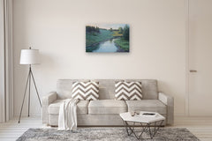 Original art for sale at UGallery.com | Green Valley by Shuxing Fan | $2,100 | oil painting | 24' h x 36' w | thumbnail 5