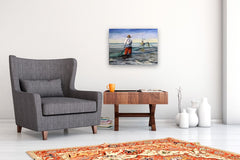 Original art for sale at UGallery.com | Sun and Nets by Andres Lopez | $525 | oil painting | 18' h x 24' w | thumbnail 4