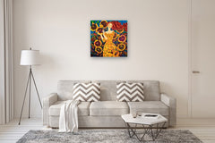 Original art for sale at UGallery.com | Sunflower Medley by Yelena Sidorova | $1,800 | mixed media artwork | 30' h x 30' w | thumbnail 5