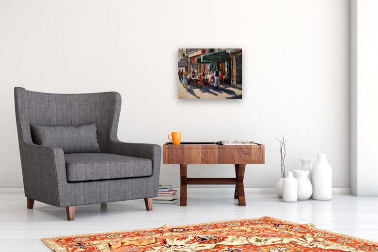 Late Lunch Paris by Faye Vander Veer |  Side View of Artwork 
