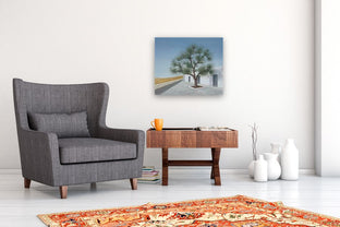 Olive Tree and House by Zeynep Genc |  In Room View of Artwork 