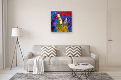 Original art for sale at UGallery.com | Warm Winter Companions by Yelena Sidorova | $1,300 | mixed media artwork | 30' h x 30' w | thumbnail 5