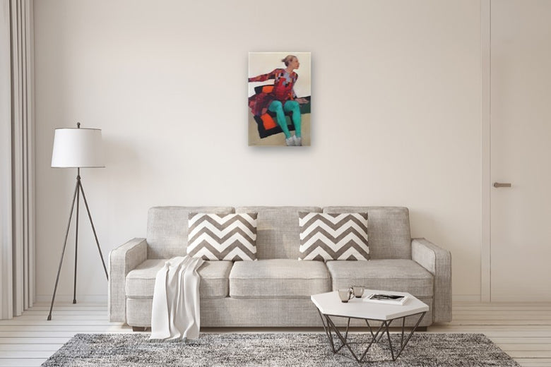 Long Green Legs by Nicholas Robertson |  In Room View of Artwork 