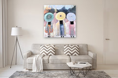 Original art for sale at UGallery.com | Tale of Two Moons by Mary Pratt | $3,800 | oil painting | 48' h x 48' w | thumbnail 5