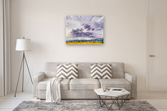 Original art for sale at UGallery.com | Plum Skies by Renee Noel | $2,300 | acrylic painting | 30' h x 40' w | thumbnail 5