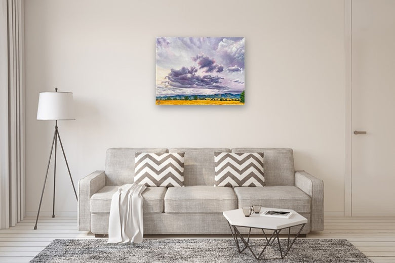 Plum Skies by Renee Noel |  In Room View of Artwork 