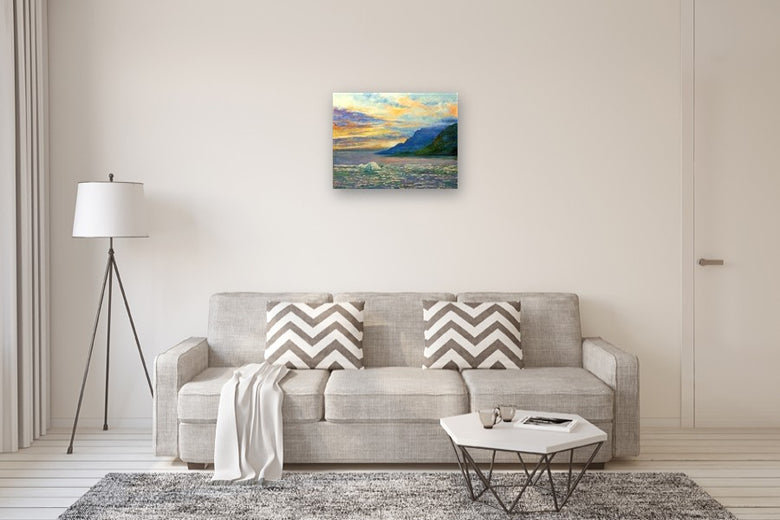 Ice Flows on Yakutat Bay by Onelio Marrero |  In Room View of Artwork 
