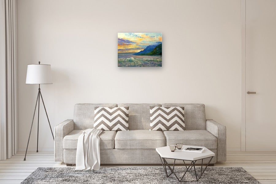 Ice Flows on Yakutat Bay by Onelio Marrero |  In Room View of Artwork 