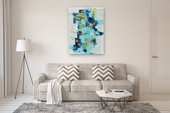 Original art for sale at UGallery.com | Glow of the Long Night’s Moon by Cynthia Ligeros | $4,400 | mixed media artwork | 48' h x 36' w | thumbnail 5