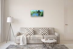 Original art for sale at UGallery.com | Pond, France by Janet Dyer | $1,075 | acrylic painting | 15' h x 30' w | thumbnail 5