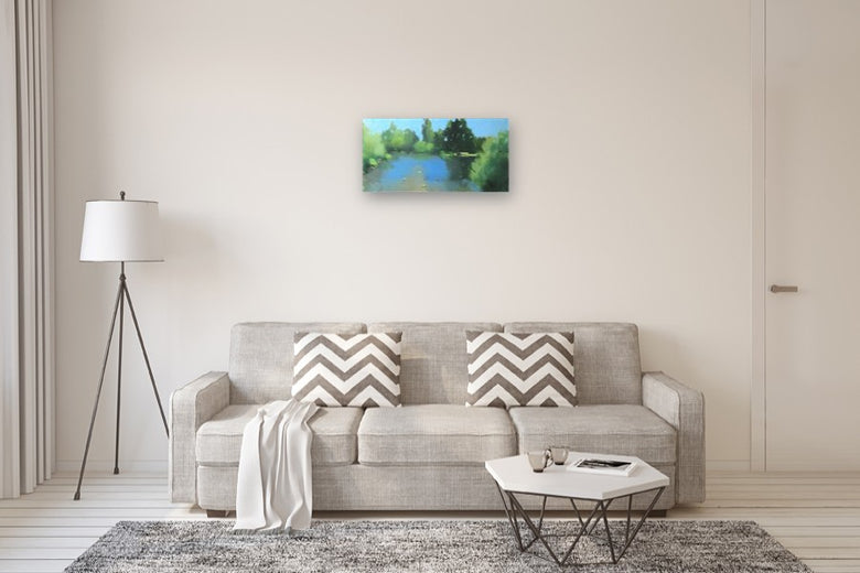 Pond, France by Janet Dyer |  In Room View of Artwork 