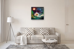 Original art for sale at UGallery.com | Sunrise Evolution by Lisa Crosby | $1,550 | oil painting | 30' h x 30' w | thumbnail 5