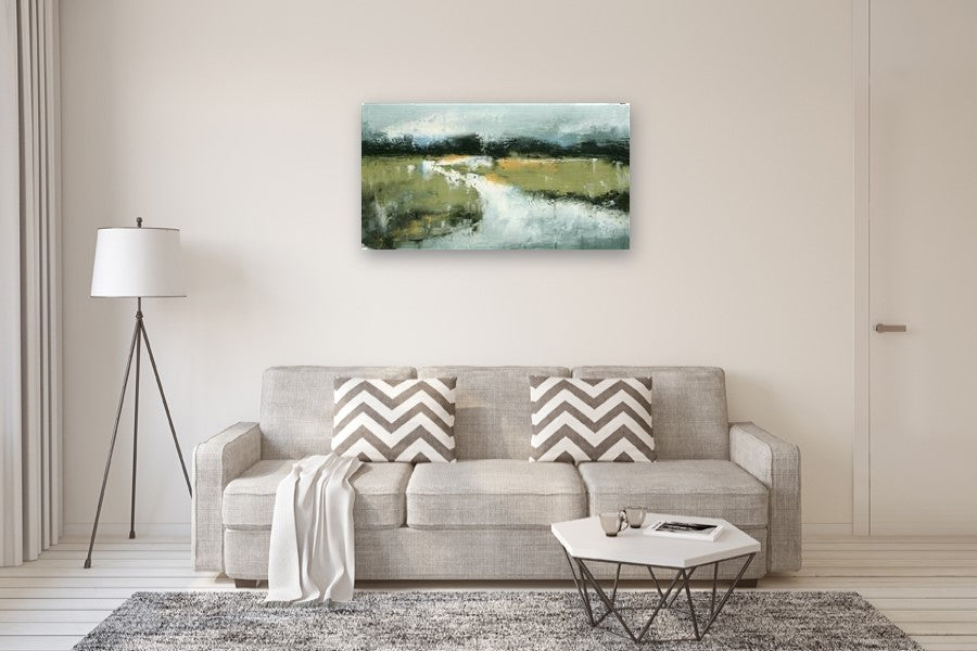 Time and Travel by Ronda Waiksnis |  In Room View of Artwork 