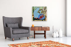 Original art for sale at UGallery.com | A Walk in the Garden by Peg Belcastro | $900 | acrylic painting | 24' h x 24' w | thumbnail 5
