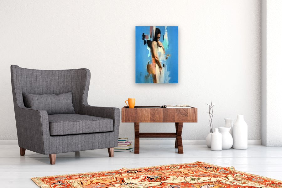 Blue Emerge by Gary Leonard |  In Room View of Artwork 